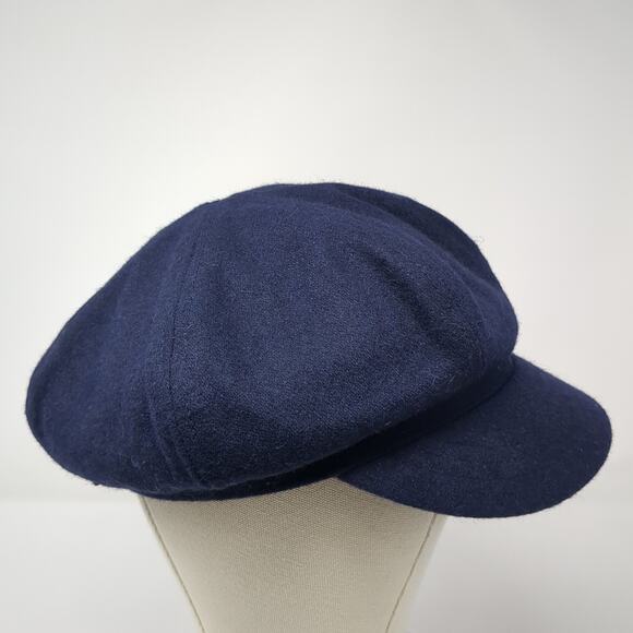 Betmar New York Beret Hat Cap Blue One Size Adjustable Blank Poly Blend - Picture 5 of 9